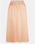 Jupe 100% Soie Gonna Elastico rose poudre
