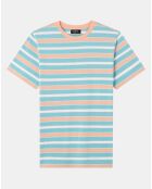 T-Shirt Gio rayé bleu/orange