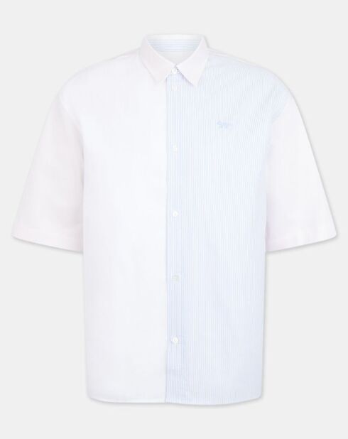 Wit ruimvallend overhemd met korte mouwen