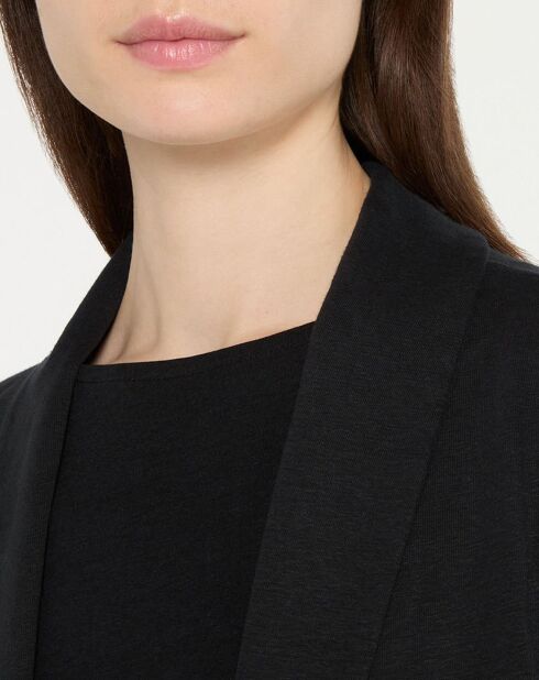 Veste en Lin mélangé poches plaquées noire