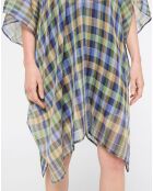 Robe poncho de plage Élia en Coton bio Chroma bleu/vert