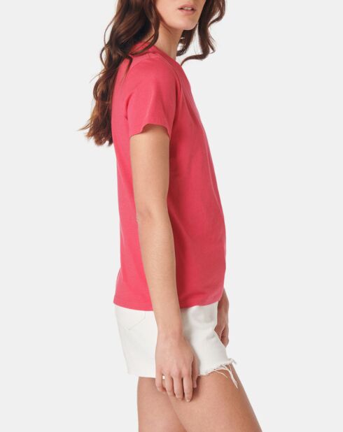 T-Shirt Polly col rond fuchsia