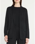 Veste en Lin mélangé poches plaquées noire
