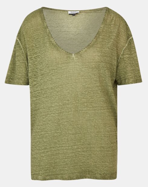 T-shirt Nada khaki 100% lino