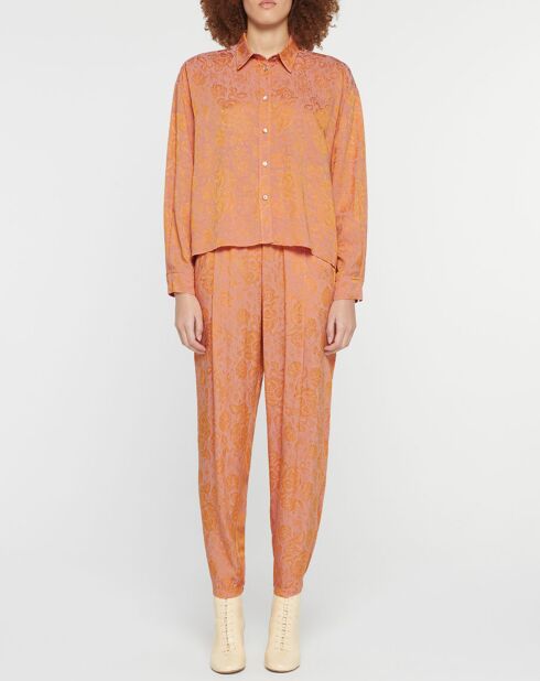 Chemise Boxy Jacquard orange clair