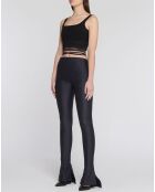 Pantalon enduit asymétrique noir