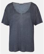 T-Shirt 100% Lin Nada bleu marine