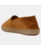 Espadrilles en Toile arrière en Cuir camel