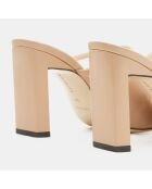 Mules en Cuir nude - Talon 9 cm