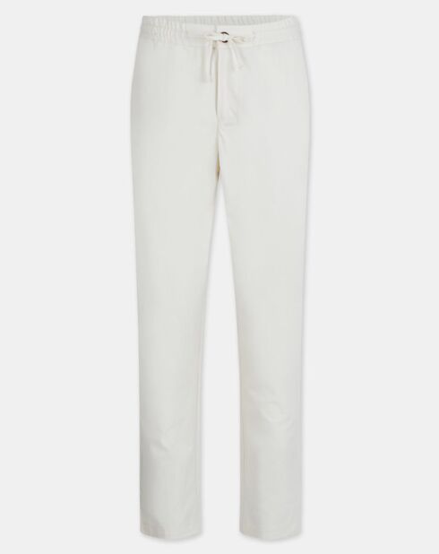 Pantalon 100% Coton Bio chino Regular Fit Mujog écru