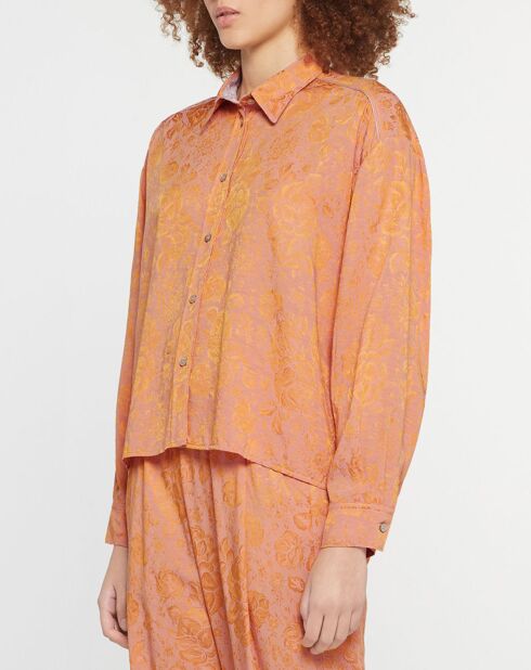 Chemise Boxy Jacquard orange clair