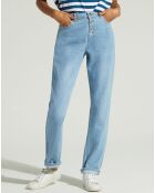 Jean en Coton Bio Capri boutons bleu clair