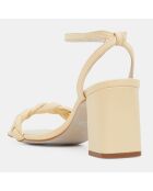 Sandales en Cuir à bride tressée écrues - Talon 7 cm