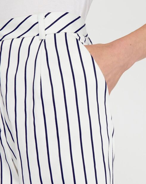 Pantalon Kea écru/bleu