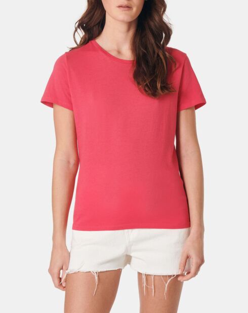 T-Shirt Polly col rond fuchsia