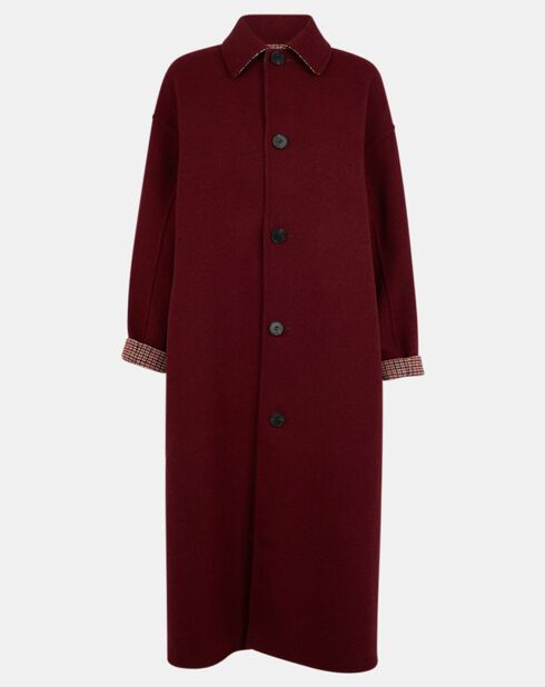 Manteau réversible en Laine mélangée Louis Mac bordeaux