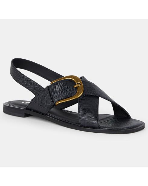 Sandalias de piel con hebilla negra