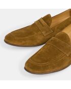 Mocassins en Velours de Cuir marron
