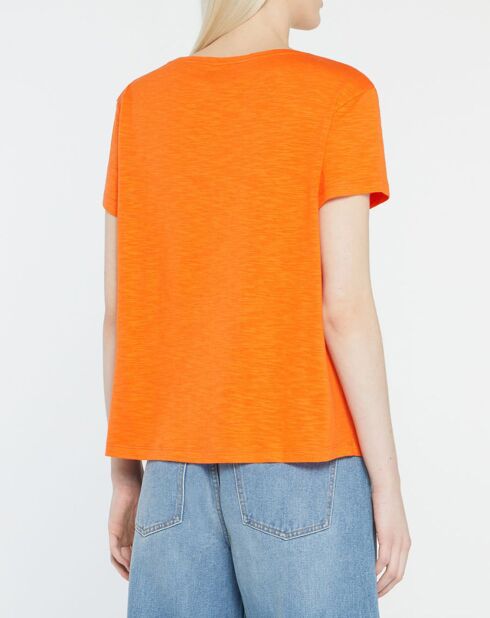 Camiseta Noris Flamme naranja en mezcla de algodón orgánico