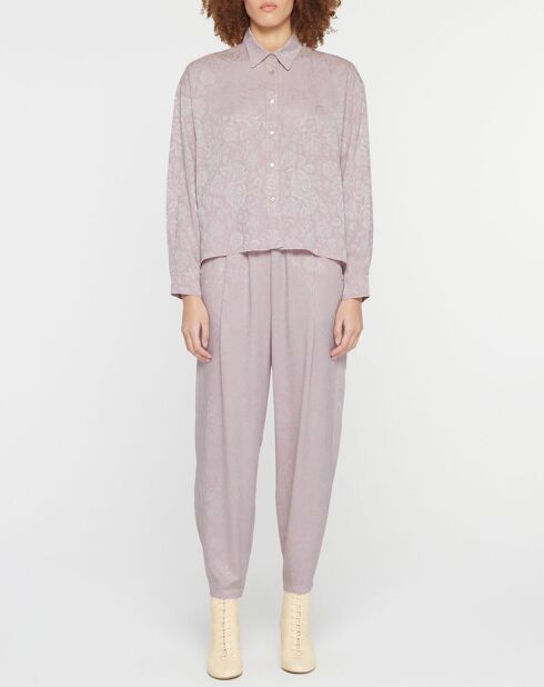 Chemise Boxy Jacquard mauve