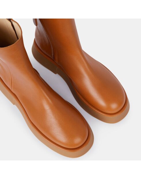 Boots en Cuir marron