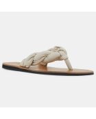 Tongs en Cuir Blanche beige clair