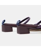 Mules en Cuir violet foncé