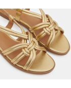 Sandales en Cuir à brides croisées dorées