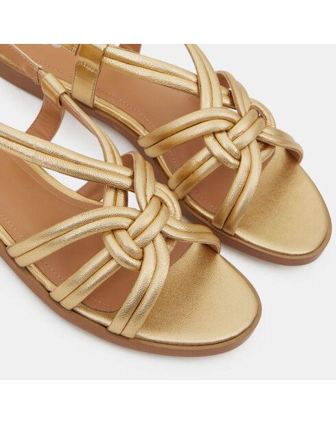 Sandales en Cuir à brides croisées dorées