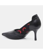 Escarpins en Cuir Mo noir/rouge - Talon 7,5 cm