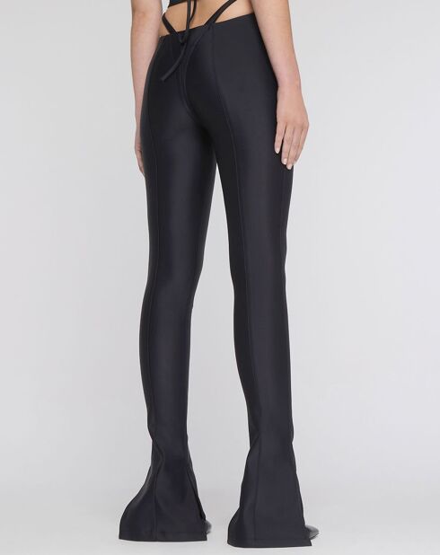 Pantalon enduit asymétrique noir