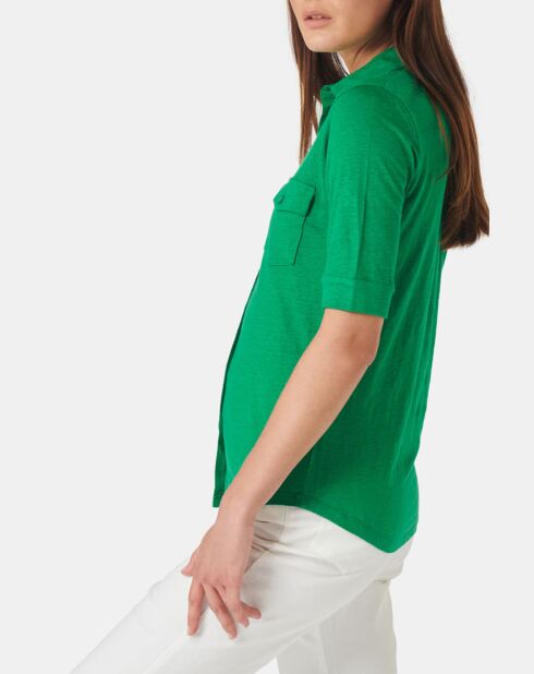 Chemise en Lin mélangé verte