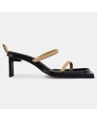 Mules en Cuir verni beiges - Talon 6 cm