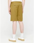 Bermuda en Coton & Lin Regular Fit Muberlin kaki