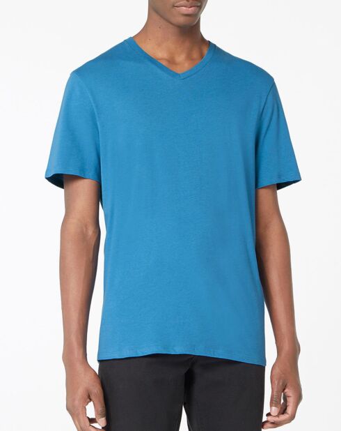 T-Shirt 100% Coton Bio Sishev bleu turquoise