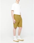 Bermuda en Coton & Lin Regular Fit Muberlin kaki