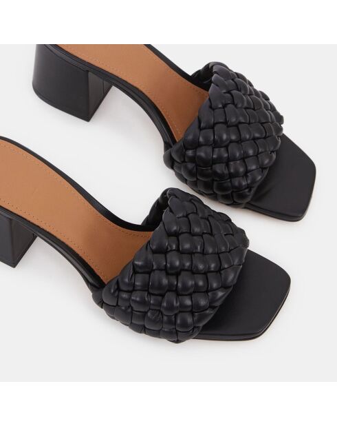 Mules en Cuir Odessa noires - Talon 5.5 cm