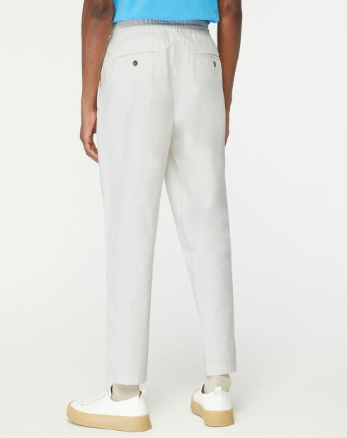 Pantalon 100% Coton Bio chino Regular Fit Mujog écru