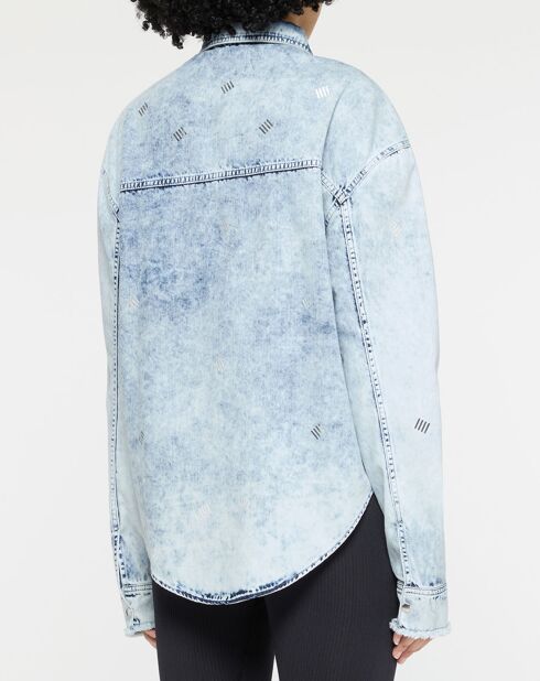 Anissa Hemd aus gebleichtem Denim hellblau