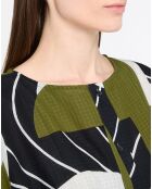 Top Frida en Coton Murmure Mousse vert/noir