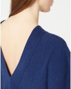 Pull 100% Cachemire Folie manches courtes bleu foncé