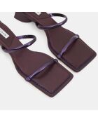 Mules en Cuir violet foncé