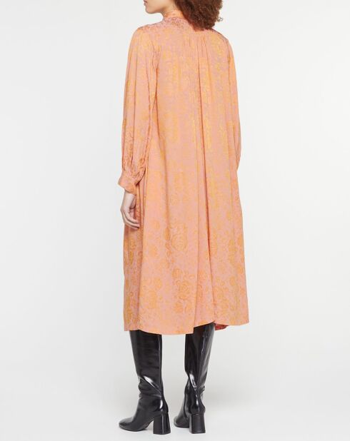 Robe fluide Abito Jacquard orange clair
