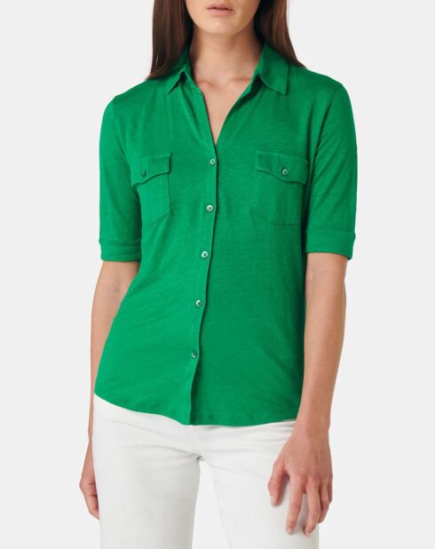 Chemise en Lin mélangé verte
