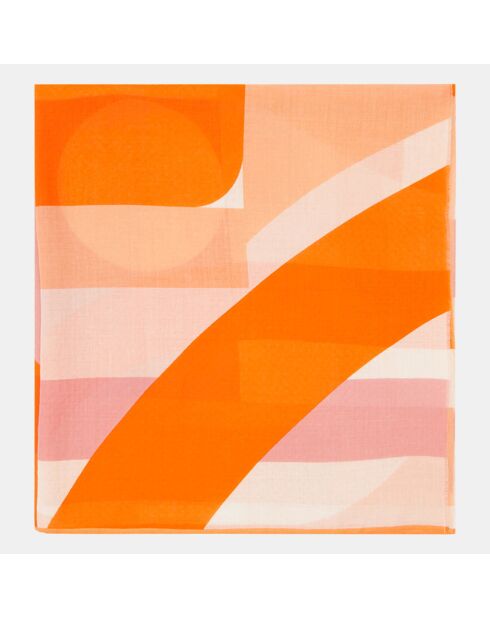 Foulard/Paréo en Coton Vision orange - 194x97 cm