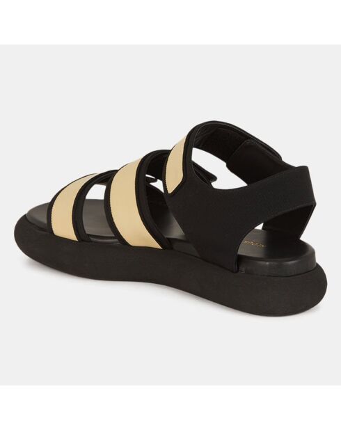 Sandales beige/noir