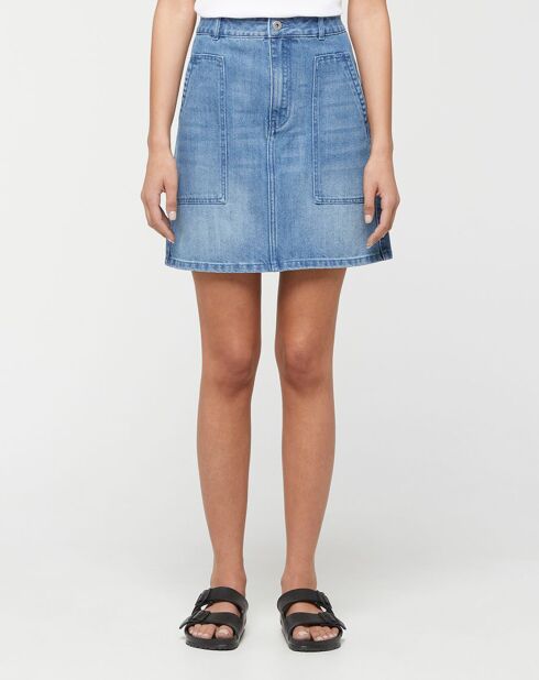 Jupe en Denim Puce bleu clair