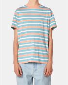 T-Shirt Gio rayé bleu/orange