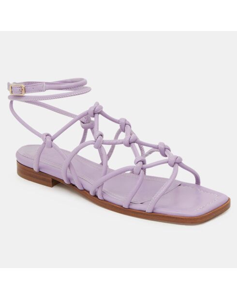 Paarse leren sandalen van Atardecer