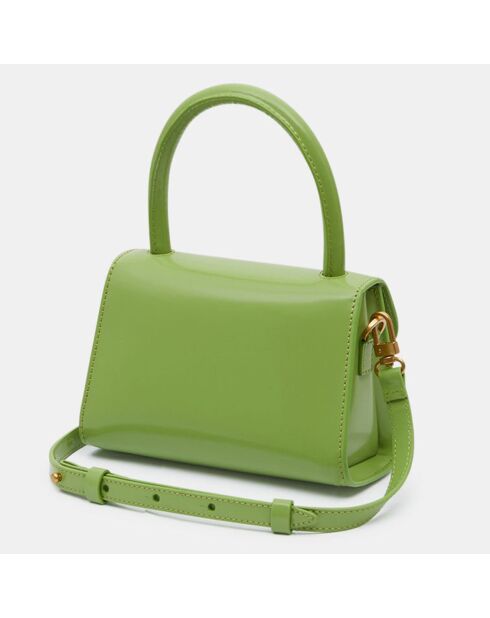 Sac à main mini en Cuir Semi Patent Leavert vert - 11x17x7 cm